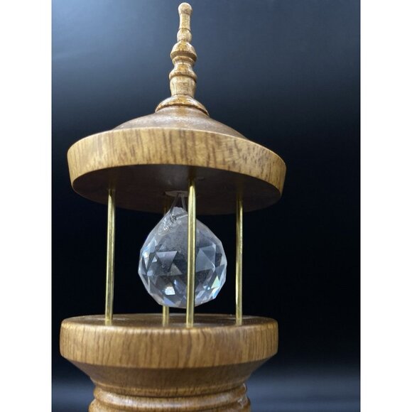 Fred Uggla Lighthouse Made Of Oregon Myrtlewood With Crystal Prism Vintage - Picture 5 of 8